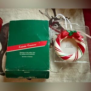 1989 Hallmark Keepsake Ornament Sweet Memories Photo Holder Candy Cane Christmas